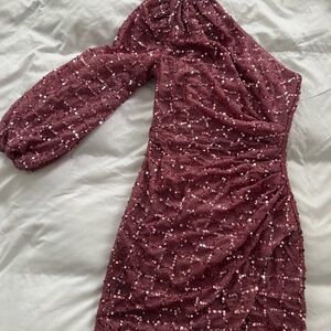 Elegant One-Shoulder Sequin Dress